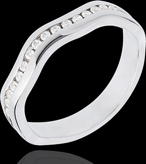 Edenly Ring Illusion zur HÃ¤lfte mit Diamanten besetzt in Weissgold - Kanalfass