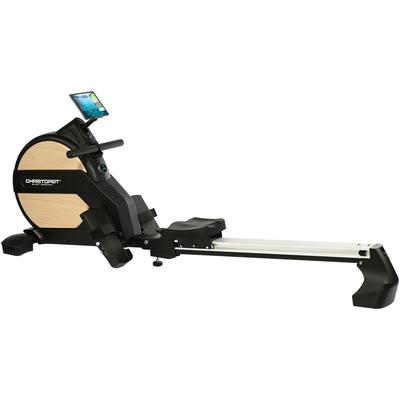 Ruderzugmaschine CHRISTOPEIT SPORT "Vico", schwarz (schwarz, holzfarben), RudergeräteB:55cm H:87cm L:230cm, Rudermaschine, klappbar, B:55cm H:87cm L:230cm
