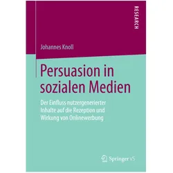 Persuasion in sozialen Medien, Fachbücher von Johannes Knoll