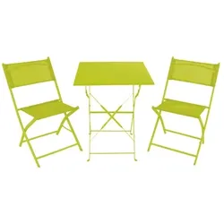 Lex Bistro Set Sitzgruppe Gartenset Gartenmöbel Sitzgarnitur 3-teilig lime : Lime
