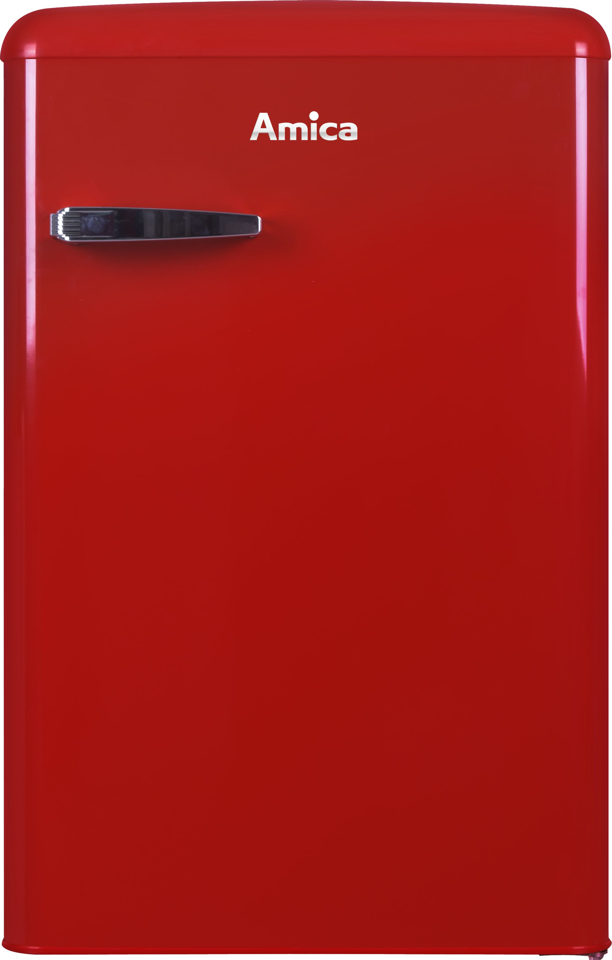 Amica KS 15610 R, Kühlschrank mit Gefrierfach im Retro Design, 85 cm Höhe, chili red,