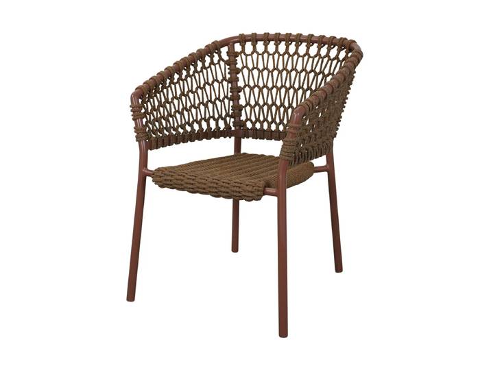 Cane-line Ozean Armlehnenstuhl Aluminium Umber brown (Soft Rope)