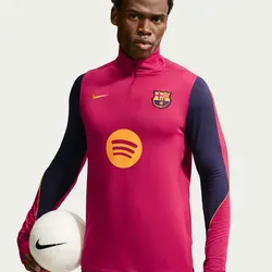 NIKE FC Barcelona Strike Dri-FIT langarm Trainingsshirt Herren 621 - noble red/mineral yellow/mineral yellow M