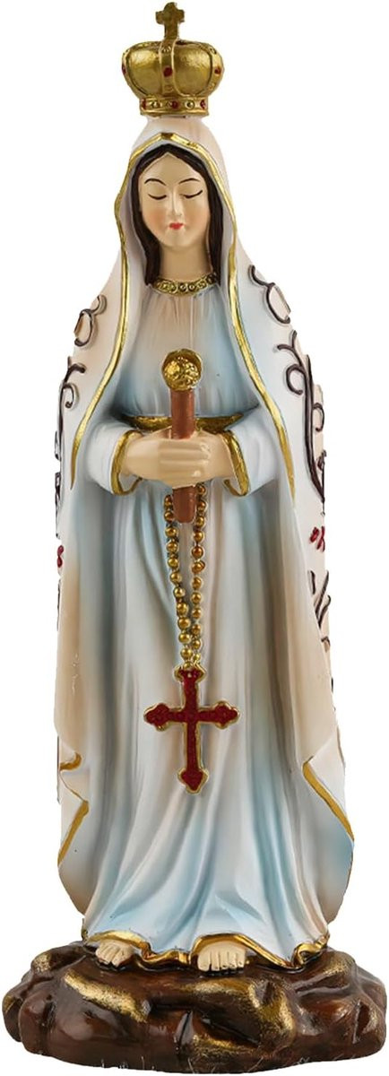Moeder Maria Standbeeld - Religieus Beeldje voor op tafel - Hoogte: 13 cm