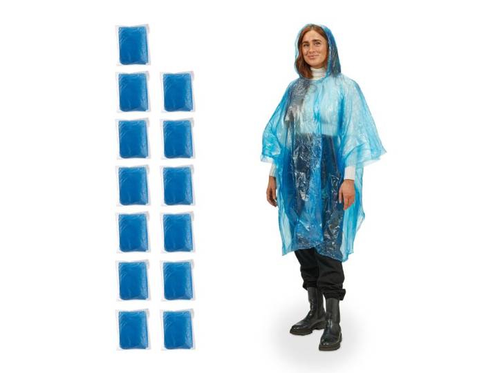 Relaxdays Einweg Regenponcho 13er Set