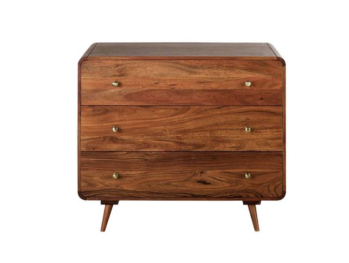 Commode en bois d'acacia massif, L90 cm