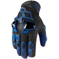 Icon Hypersport, Handschuhe kurz - Schwarz/Blau - XXL