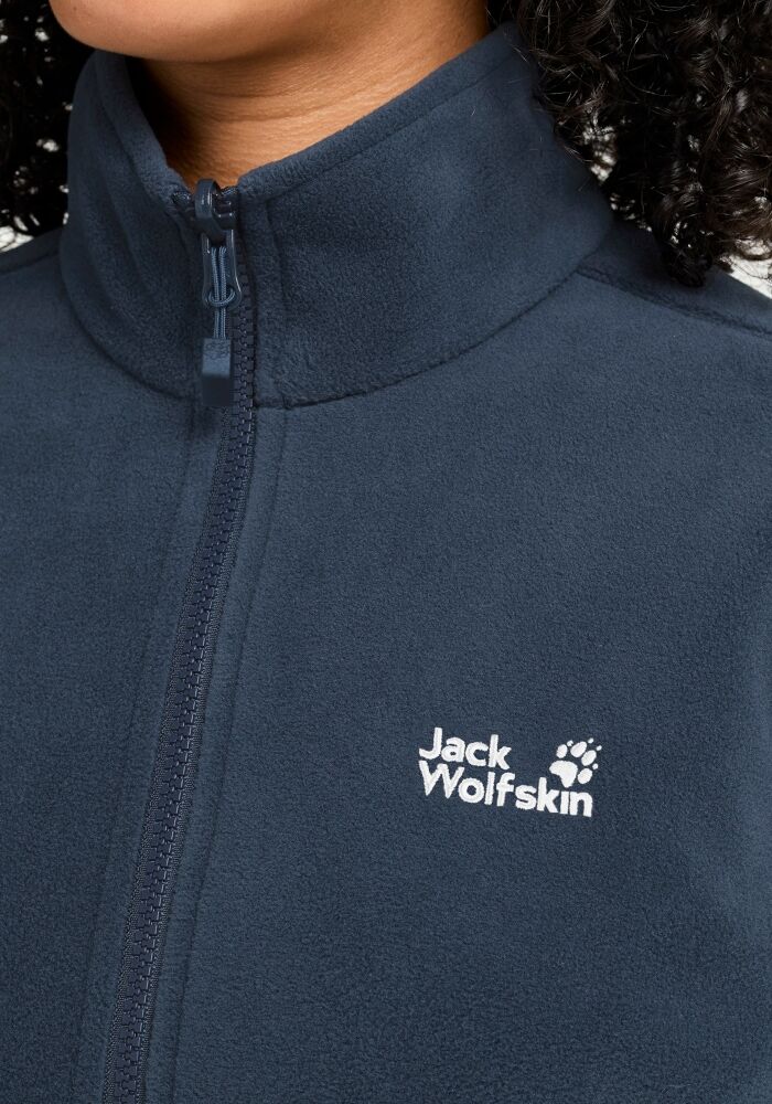Fleecejacke JACK WOLFSKIN "TAUNUS 200 FZ W", Damen, Gr. S, midnightsky, Fleece, Obermaterial: 100% Polyester. Futter: 100% Polyester, Jacken Fleecejacke, als sportlicher Midlayer, für Wandern und Freizeit, wärmend midnightsky S