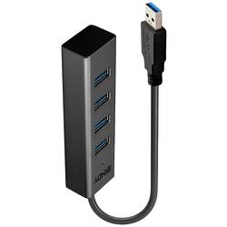 LINDY 43324 USB-Hub 4 Port USB-A USB 3.1 Gen1 5 GBit/s Schwarz 43324