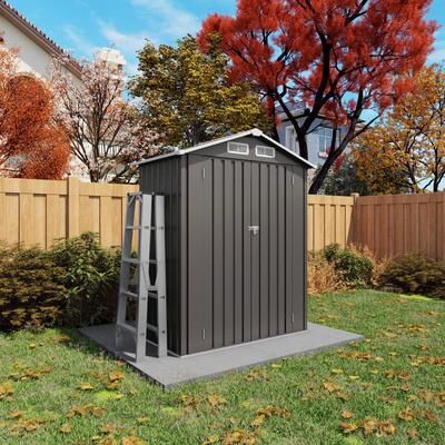 DEVERA 5X3FT Metal Outdoor Storage Shed
