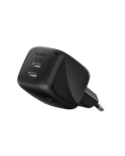 Belkin 50W Dual USB-C Oplader met 2 Poorten, Zwart
