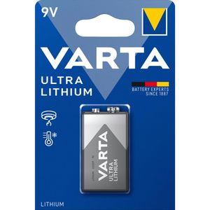 Varta Batterien Ultra, Lithium, 9V, 15 Jahre lagerfähig, E-Block / 6FR61, ER9V, 1 Stück