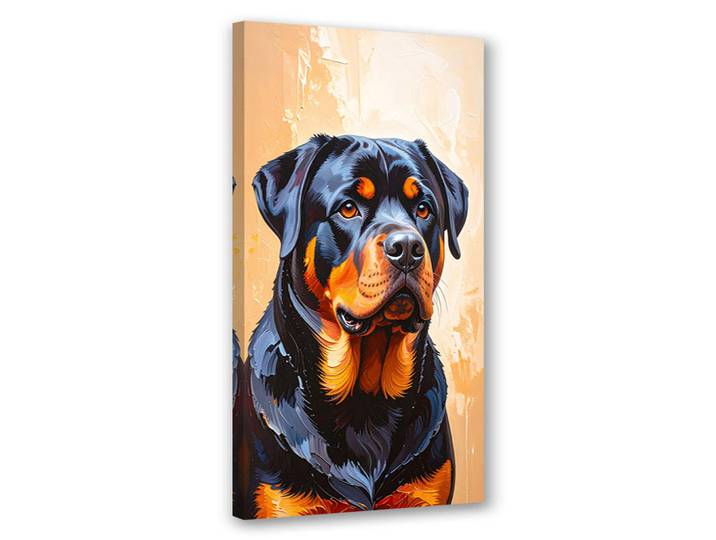 Feeby Leinwandbild Rottweiler Hund Tier 50x100cm, Beige, Tiere, Rechteckig, 50x100 cm, Bilder & Rahmen, Bilder, Leinwandbilder