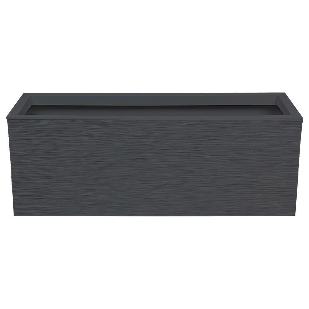 Pflanztopf, Graphit, Kunststoff, rechteckig, 79.5x29.5x29.5 cm, Dekoration, Blumen & Zubehör, Übertöpfe