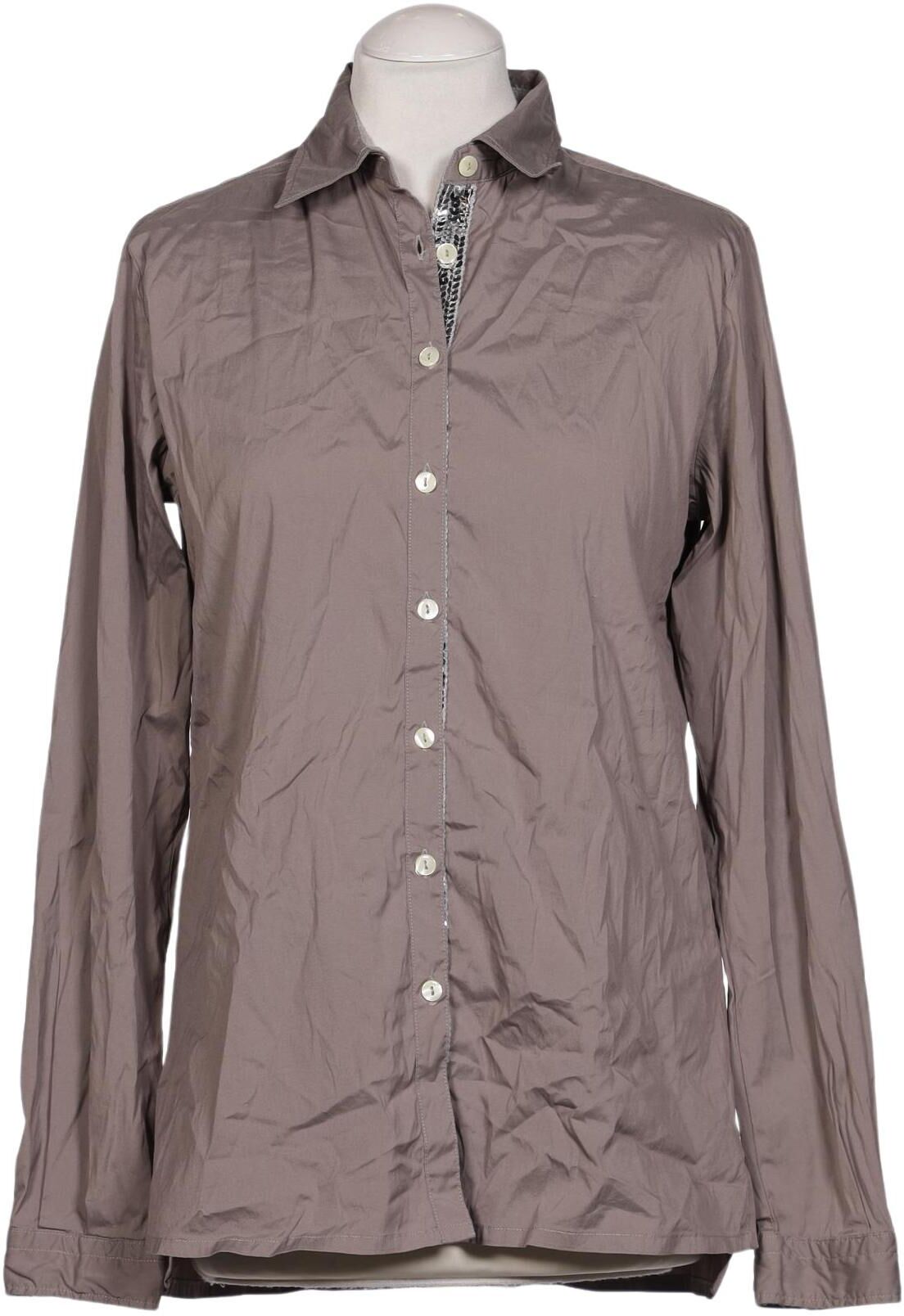 Uli Knecht Damen Bluse, Grau, Gr. EU 38, Baumwolle / Elasthan / Synthetik - Second Hand