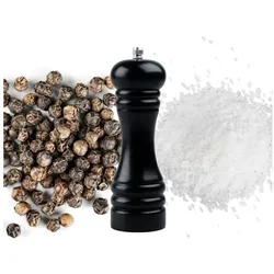 Fackelmann 2er-Set manuelle Pfeffermühlen - PROFESIONAL - 18 cm - Schwarz, Pfeffermühle + Salzmühle, Schwarz
