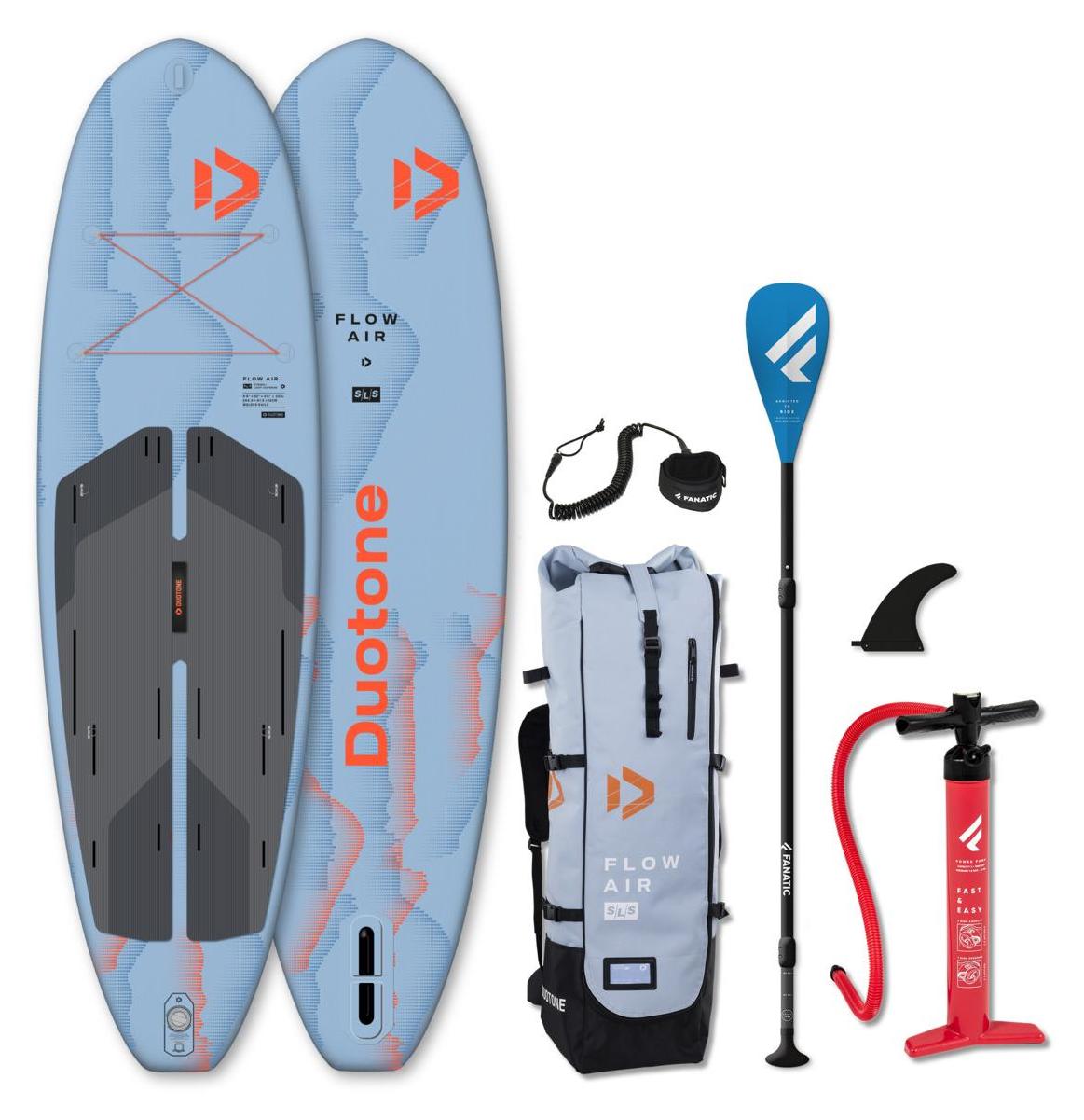 DUOTONE FLOW AIR SLS 9'8 iSUP SUP Board Allround leicht Set 6,6Kg