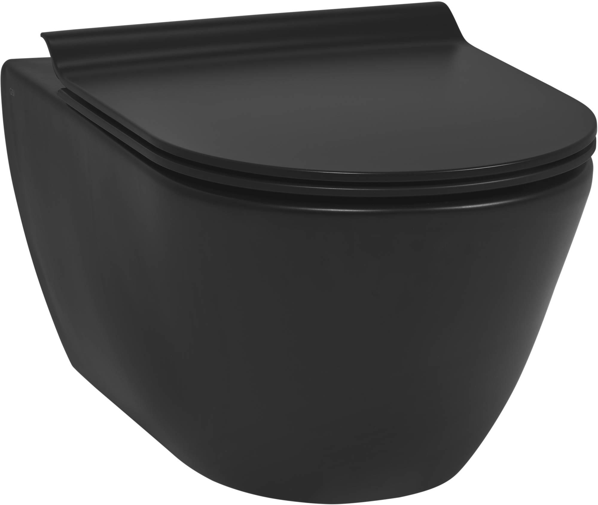 Ben Segno Wand-WC mit WC-Sitz Nanobeschichtung Tornado-Spülung Matt Schwarz -