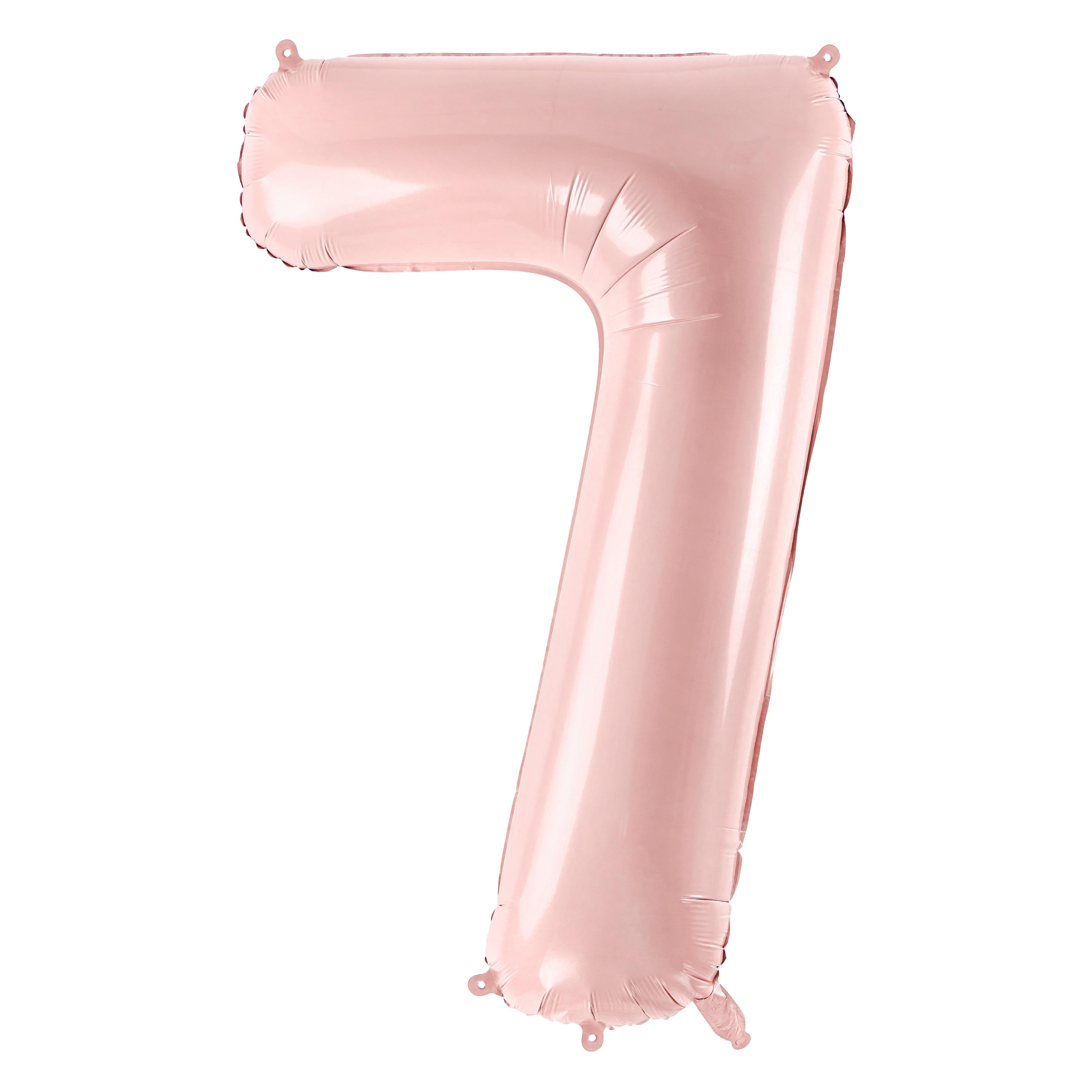 Partydeco Folienballon 7 hellrosa 72cm (1x) (FB230P7081J)