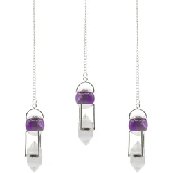 Seeker of Truth - Double Power Pendulum - Amethyst Globe - Clear Quartz Double Terminated