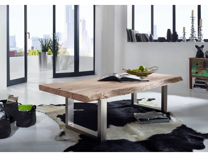 Couchtisch Akazie 120x80x45 Natural Stone lackiert FREEFORM #120