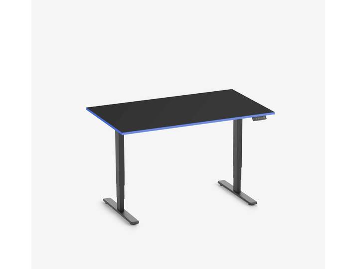 FOKUS Gamingschreibtisch Schwarz 140x80 Rechteck Royal Blue
