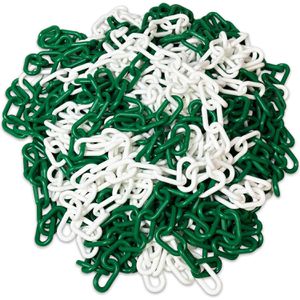 UvV Absperrkette KETT1409, Länge 25m, aus Kunststoff, Materialstärke 8mm, grün / weiß