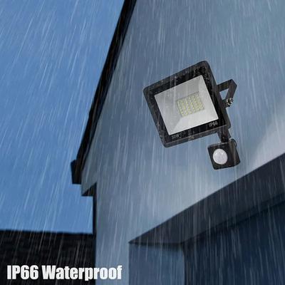 Discount Dollar Deals LED PIR Motion Sensor Floodlight Outdoor Wall Light, Waterproof Floodlight Garden White Light white 20w