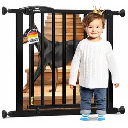 KIDIZ® Schutzgitter für Treppen   Tür, Auto Close Kindertreppengitter ohne Bohren   90° Stop, Absperr Türschutzgitter, schwenkbare Trennwand, Treppenschutzgitter, Klemmen