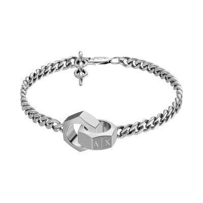 Armband ARMANI EXCHANGE, silber (edelstahlfarben), Armbänder, Herren, 19,5cm, Edelstahl, Armband