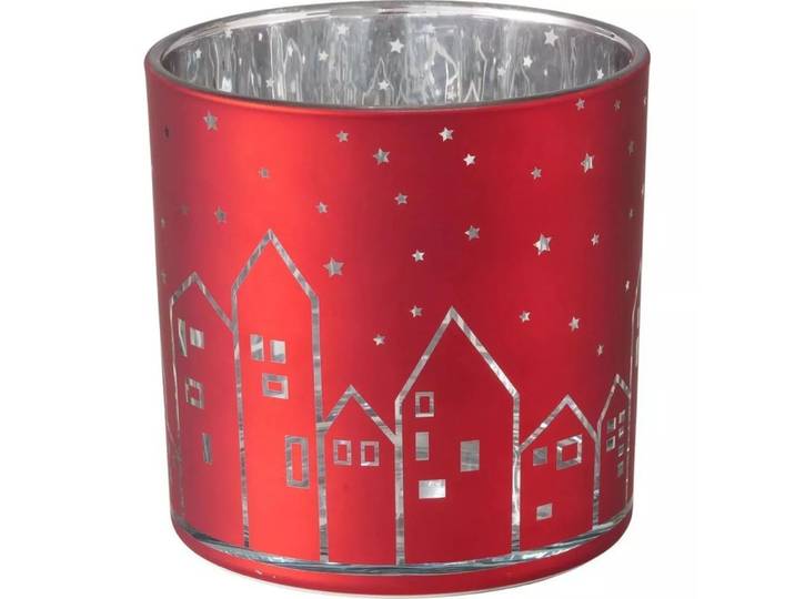 BOLTZE - Weihnachtswindlicht Little Town Glas, One Size