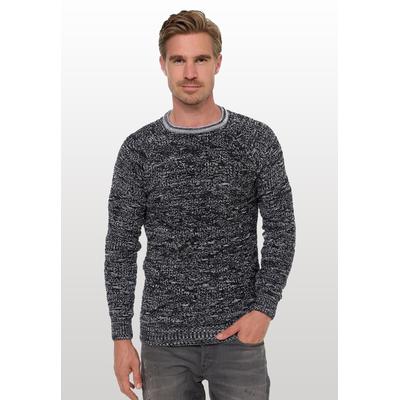 Strickpullover RUSTY NEAL, Herren, Gr. XL, schwarz, 70% Polyacryl, 30% Baumwolle, unifarben, normal, Rundhals, Pullover Strickpullover, mit stylischem Muster