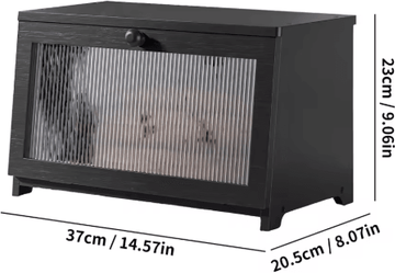 Inspire Picks Large Modern Bamboo Bread Box Corner Friendly Countertop Storage With Clear Acrylic Window hs