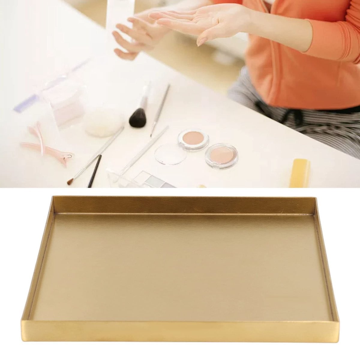 Solidchoice Gouden Roestvrijstalen Dienblad voor Drankjes en Decoratie