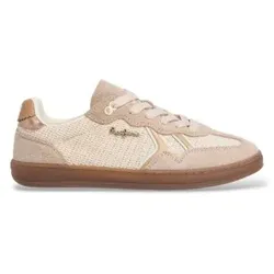 Pepe Jeans für Damen. PLS000026 Sneaker Ball Natural gebrochenes Weiß (42), Stoff, Wohnung, Schnürsenkel, Lässig