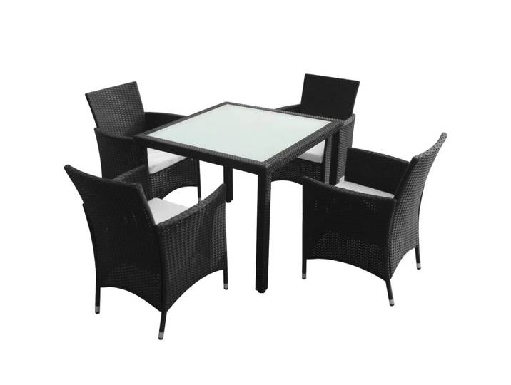 vidaXL Ensemble de jardin 9 pièces Poly rotin noir