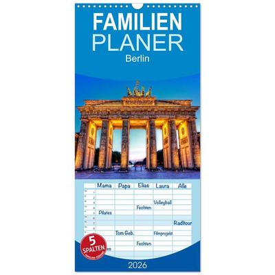 Familienplaner 2026 - Berlin mit 5 Spalten (Wandkalender, 21 x 45 cm) CALVENDO