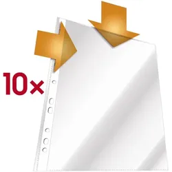 Durable Prospekthüllen A4 klar/ genarbt - 10 Stück transparent