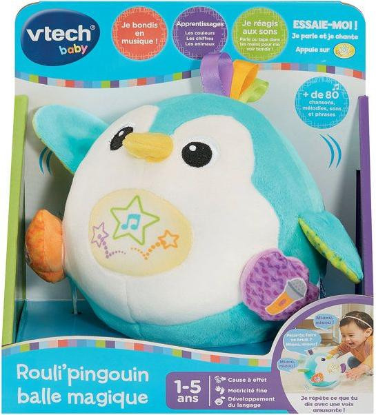Vtech Baby Rouli'Pingouin interactief leerspeelgoed met magisch balletje, meerkleurig