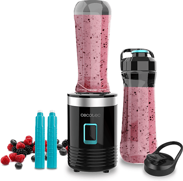 REACONDICIONADO Seminuevo Muy bueno Batidora de vaso - Cecotec Power Titanium 350 EasyGo, 350W, Cuchillas titanio, 2 vasos portátiles
