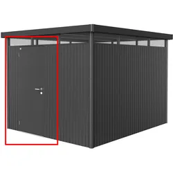Aufpreis für Standardtüre in Hausfarbe mit Türanschlag links (für HighLine, Neo, Panorama, AvantGarde) dunkelgrau-metallic