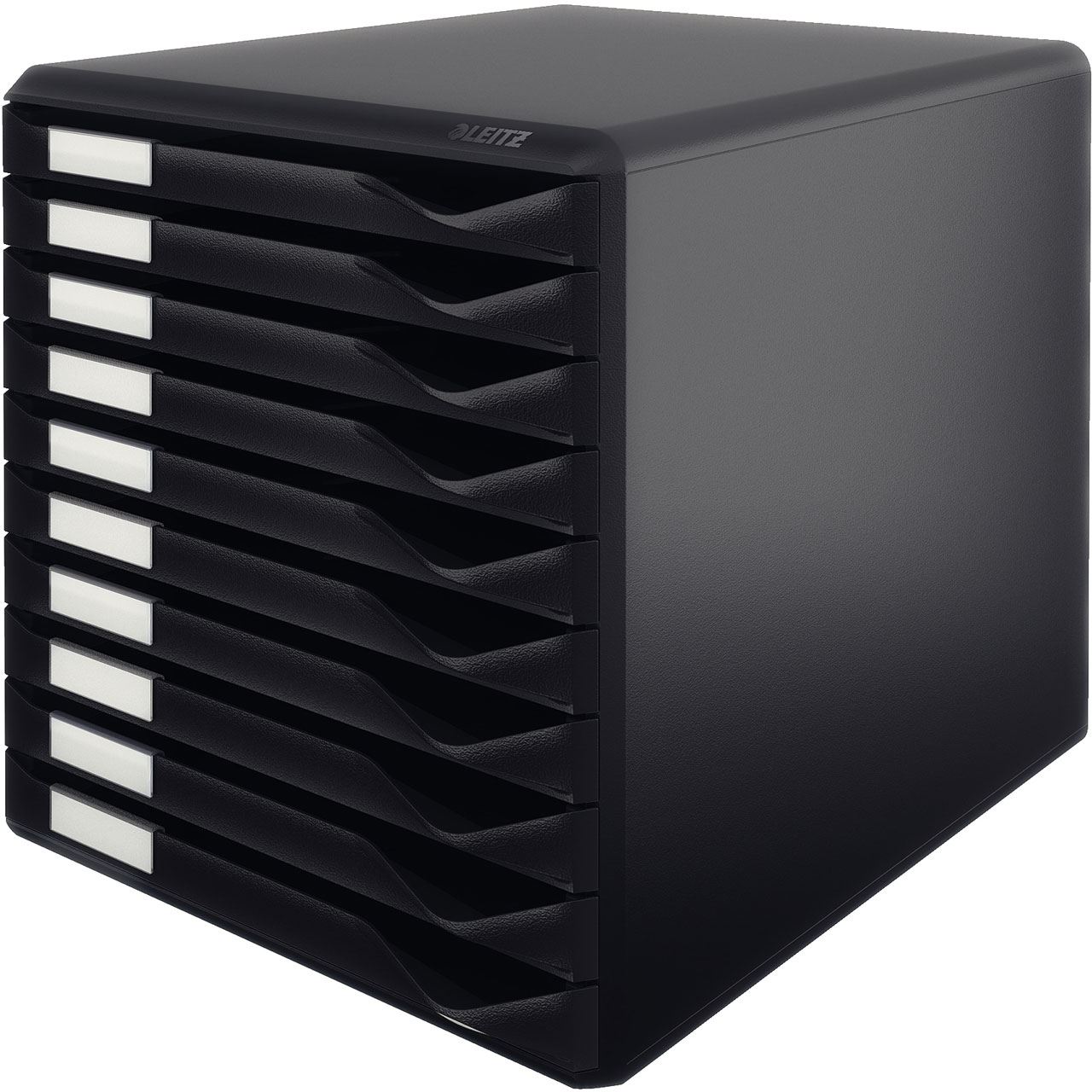 LEITZ Schubladenbox Formular-Set schwarz 52940095, DIN A4 mit 10 Schubladen