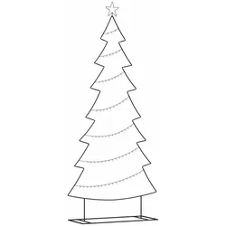 vidaXL Metall Weihnachtsbaum mit Ständer Schwarz 210 cm Stahl