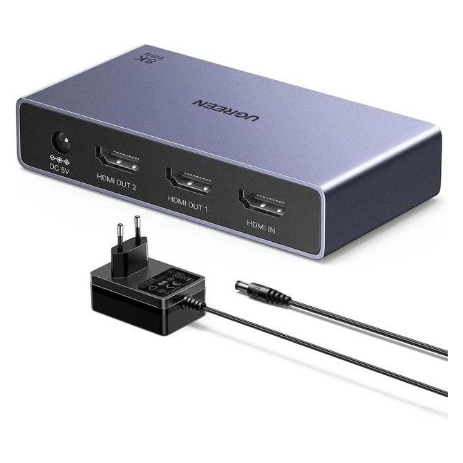 Ugreen Rozdzielacz HDMI CM694 1x2, 8K, 60Hz (czarny) (45765)