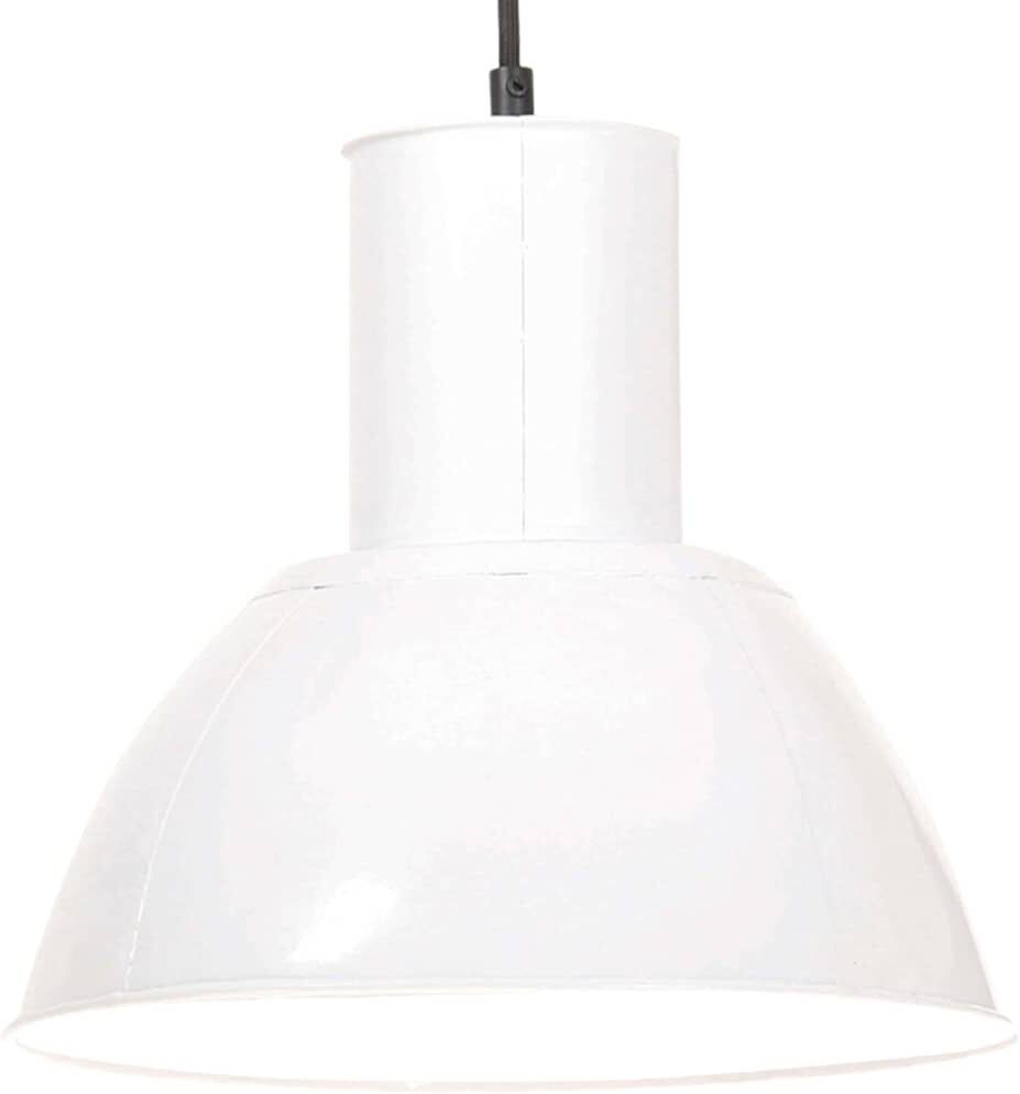 vidaXL Candeeiro suspenso redondo 25 W 28,5 cm E27 branco Blanco