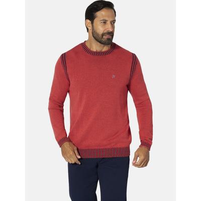 Rundhalspullover JAN VANDERSTORM "Pullover GERTLUND", Herren, Gr. L, orange, Obermaterial: 100% Baumwolle CO., Pullover Rundhalspullover