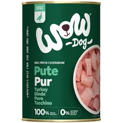 WOW 400g Dose Hundenassfutter Sparpaket 12 x 400 Gramm Pute pur