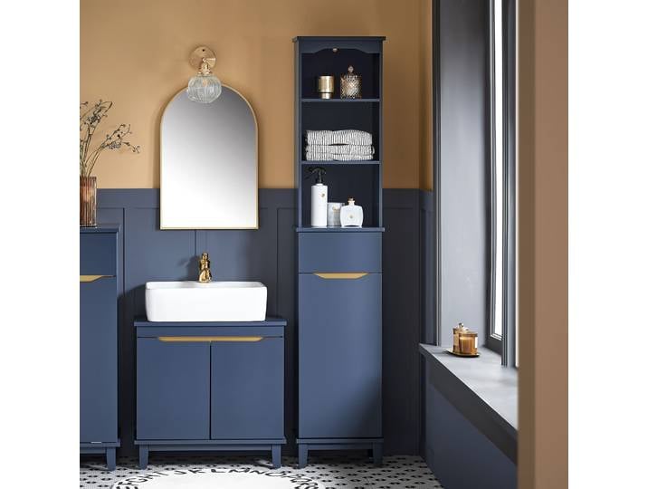 SoBuy BZR112 Armoire haute armoire de salle de bain armoire de salle de bain étagère de salle de bain étroite armoire de salle de bain meubles de salle de bain BHT environ. 35x170x30