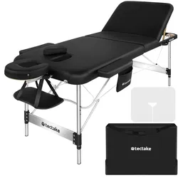 TECTAKE 3 Zonen Massageliege Phuket, Tragetasche, Aluminiumgestellschwarz