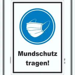 HB-Druck Mundschutz tragen Aufkleber A3 (297x420mm)